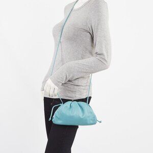 Bottega Veneta LIght Blue Nappa Leather Mini Pouch Clutch Bag